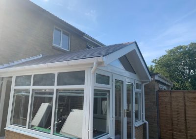 DIY Grey Tiled Roof Gabled Conservatory with Dwarf Wall