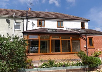 DIY Tiled Roof Brown and Brick Conservatory