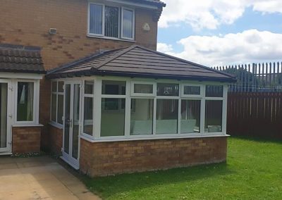 DIY Tiled Roof Edwardian Conservatory on Grass