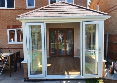 DIY Tiled Roof Edwardian Conservatory Doors Open