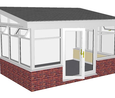 Tiled Roof Conservatory with 600mm Dwarf Wall