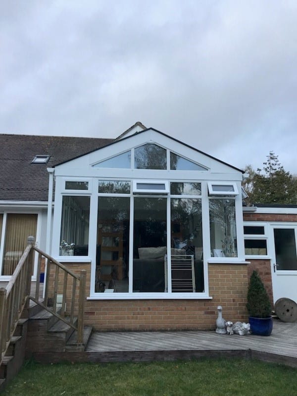 White Gable-end Conservatory with Base