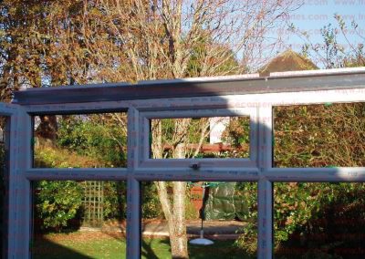 diy conservatory frame being constructed