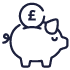 Piggy Bank Icon Navy