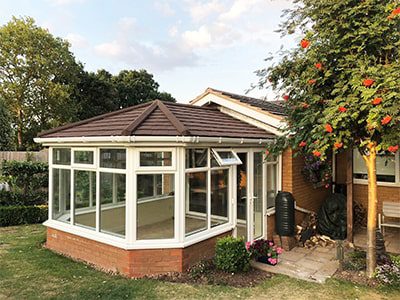 Brown solid roof conservatory