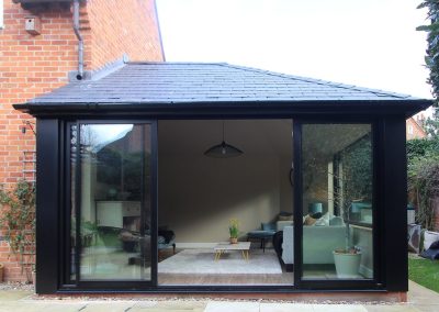 Black Sliding Door Conservatory Front Exterior