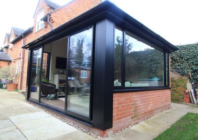 Black Sliding Door Conservatory Side Exterior