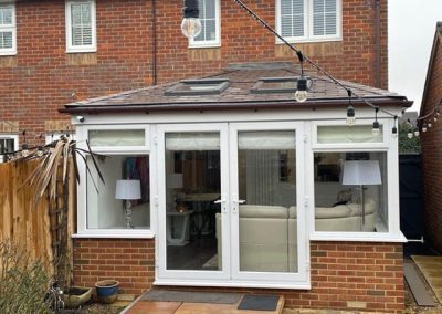 Brown Roof Side Hipped Lean-to Exterior