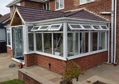 Large Brown Conservatory During Construction