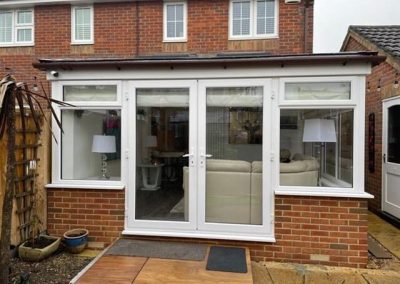 Brown Roof Side Hipped Lean-to Exterior Front