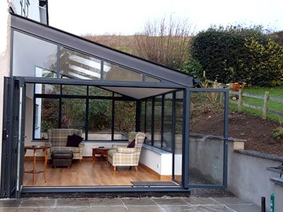 lean-to tiled roof conservatory room