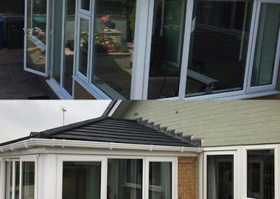 Before and After Glass Roof to Tiled Roof Installation