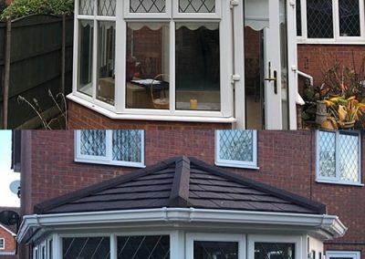 Victorian Conservatory Brown Tiled Roof Installation Before and After