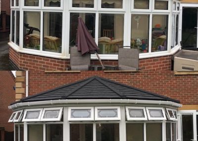 Before and After Tiled Roof Installation Victorian Conservatory