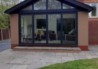 Gable End Conservatory with a Dark Grey Frame