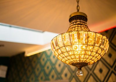 Crystal Antique Chandelier in a Home Extension